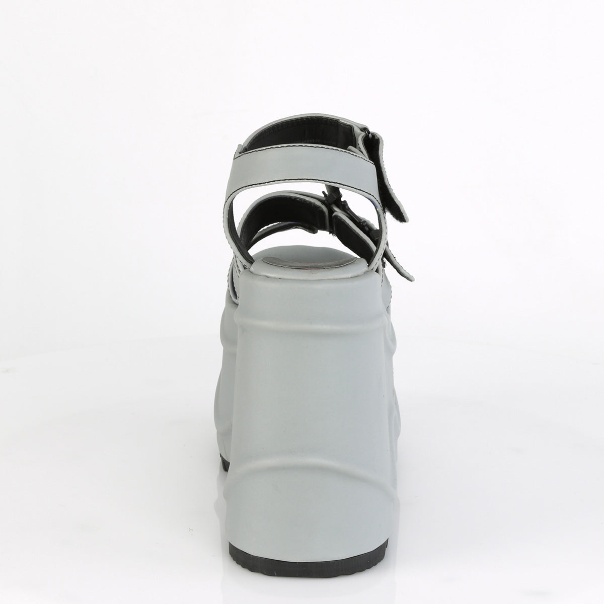 DemoniaCult Womens Sandals WAVE-13 Grey Reflective Vegan Leather