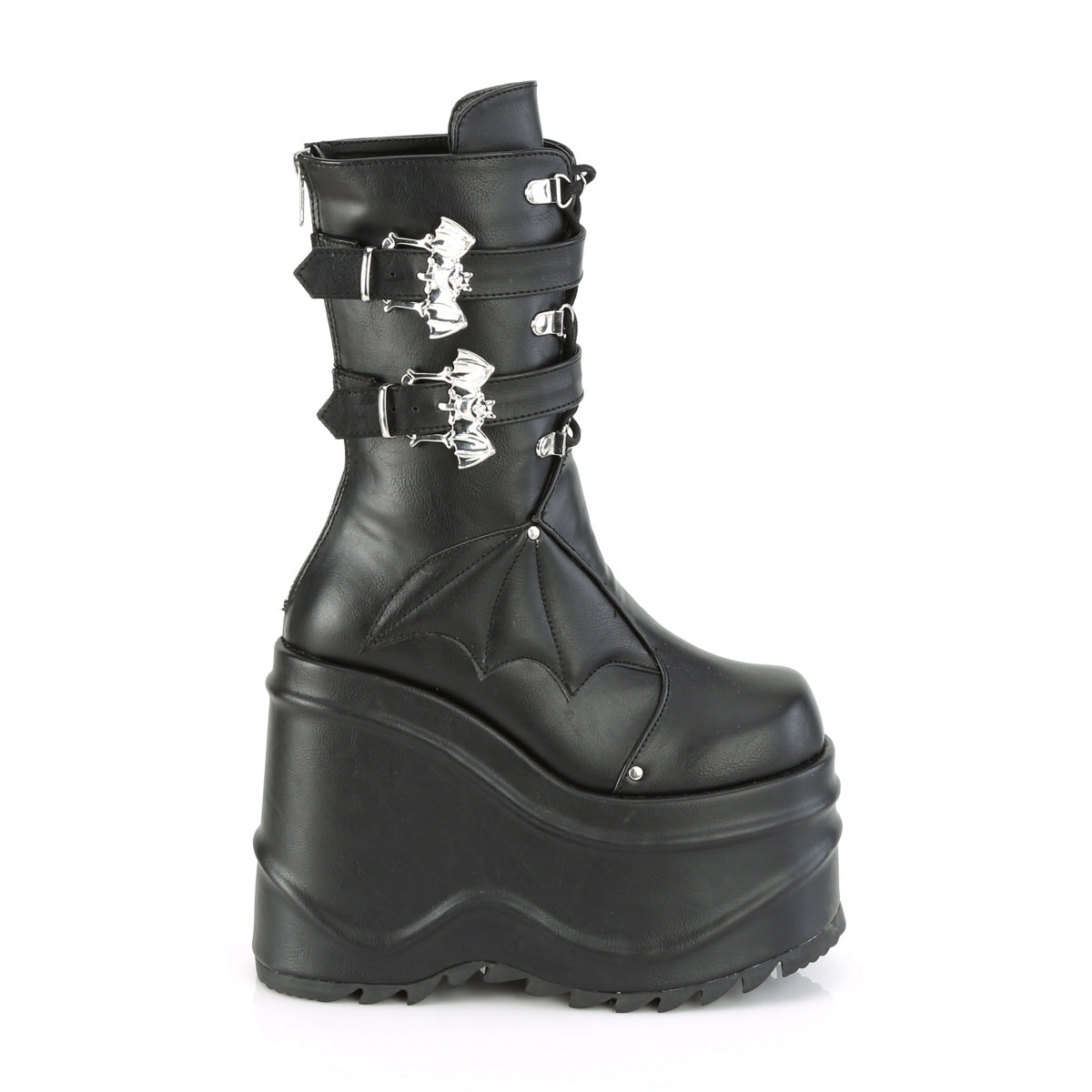 DemoniaCult Womens Boots WAVE-150 Blk Vegan Leather
