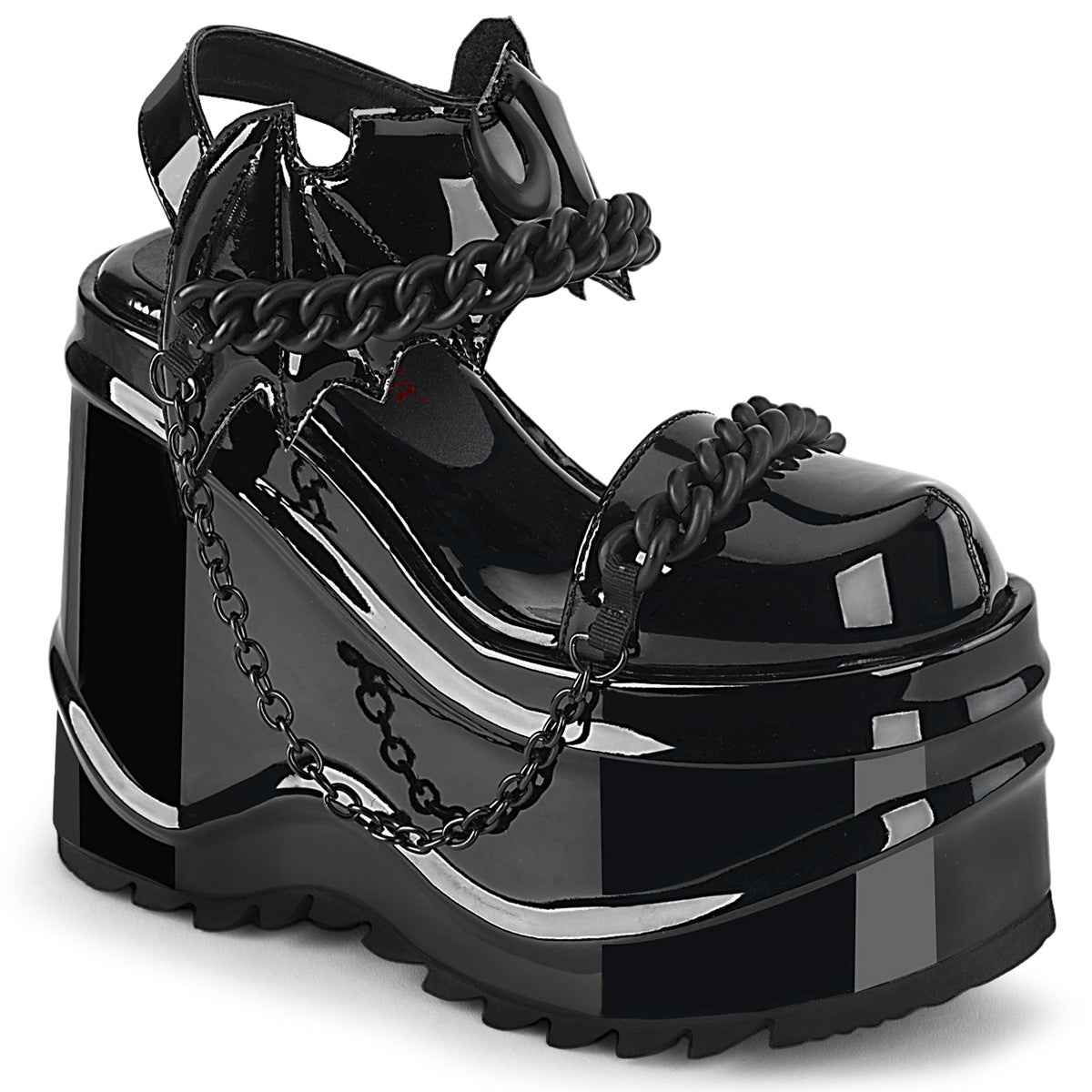 DemoniaCult Womens Sandals WAVE-20 Blk Pat