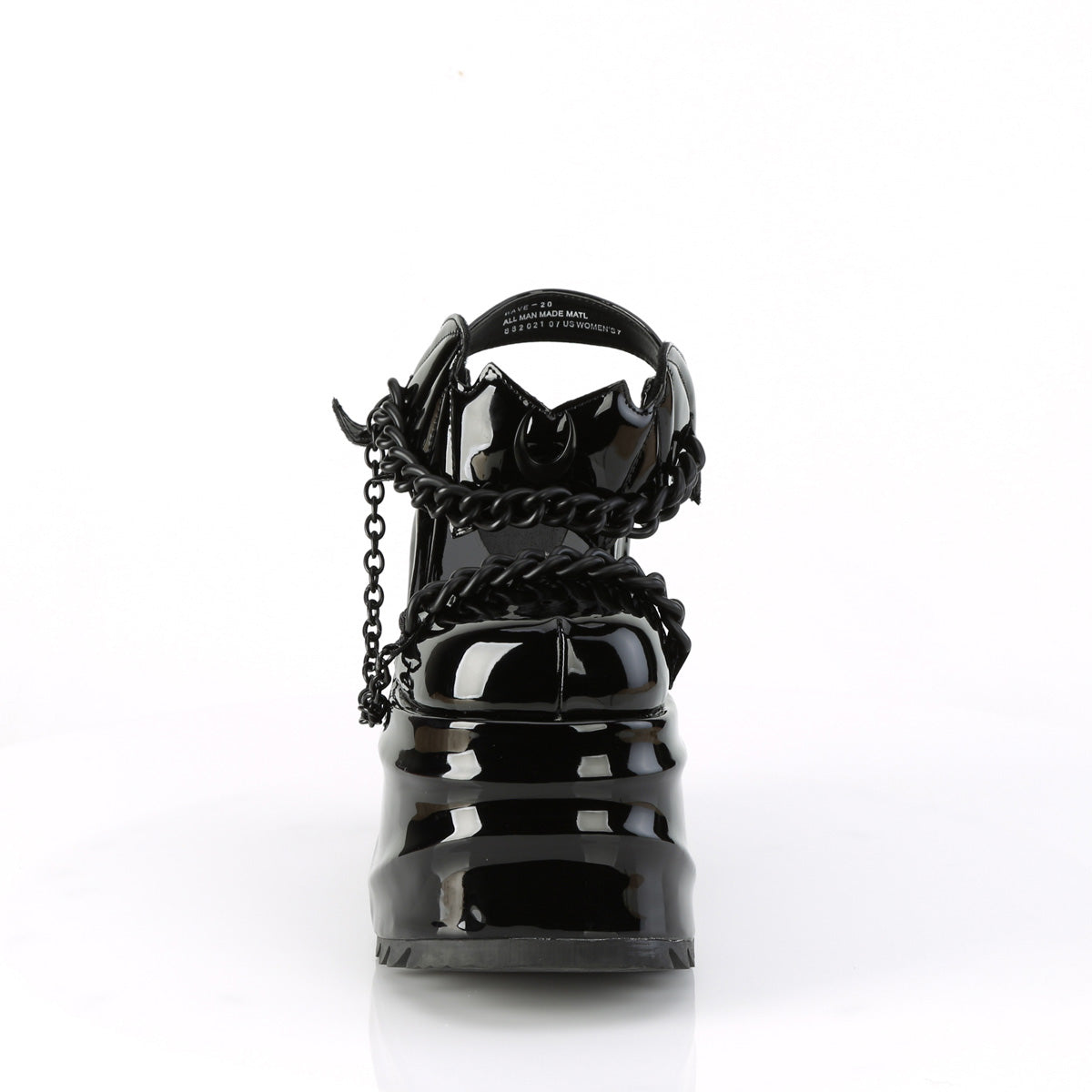 DemoniaCult Womens Sandals WAVE-20 Blk Pat
