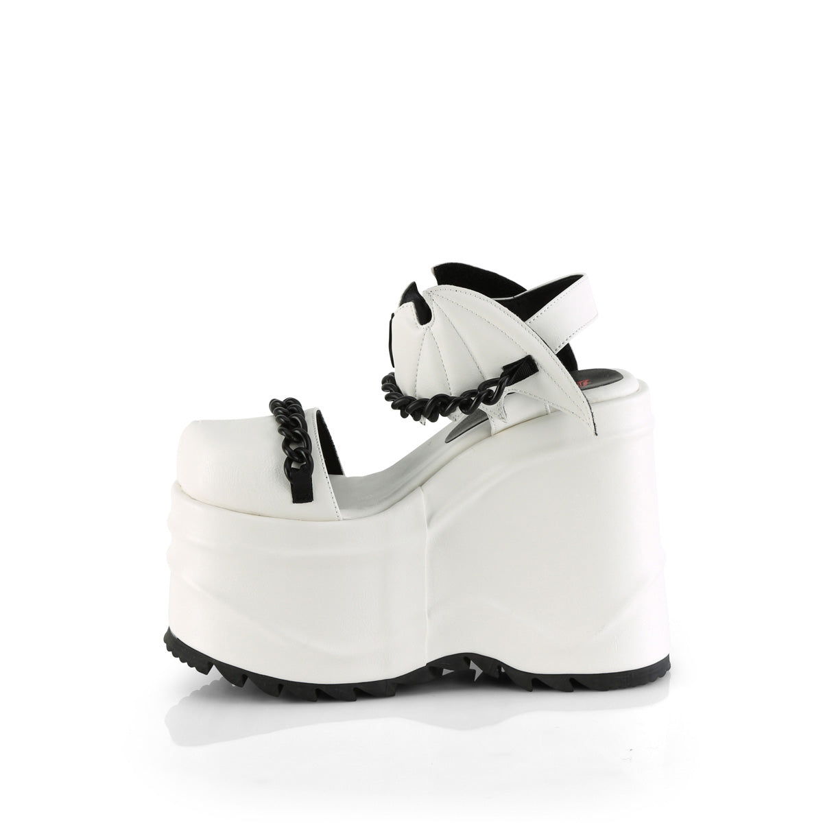 DemoniaCult Womens Sandals WAVE-20 Wht Vegan Leather