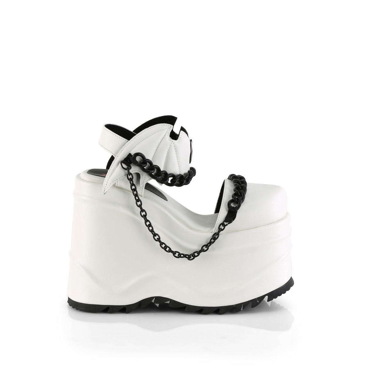 DemoniaCult Womens Sandals WAVE-20 Wht Vegan Leather