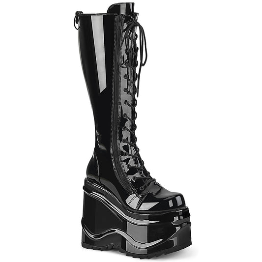 DemoniaCult Womens Boots WAVE-200 Blk Patent