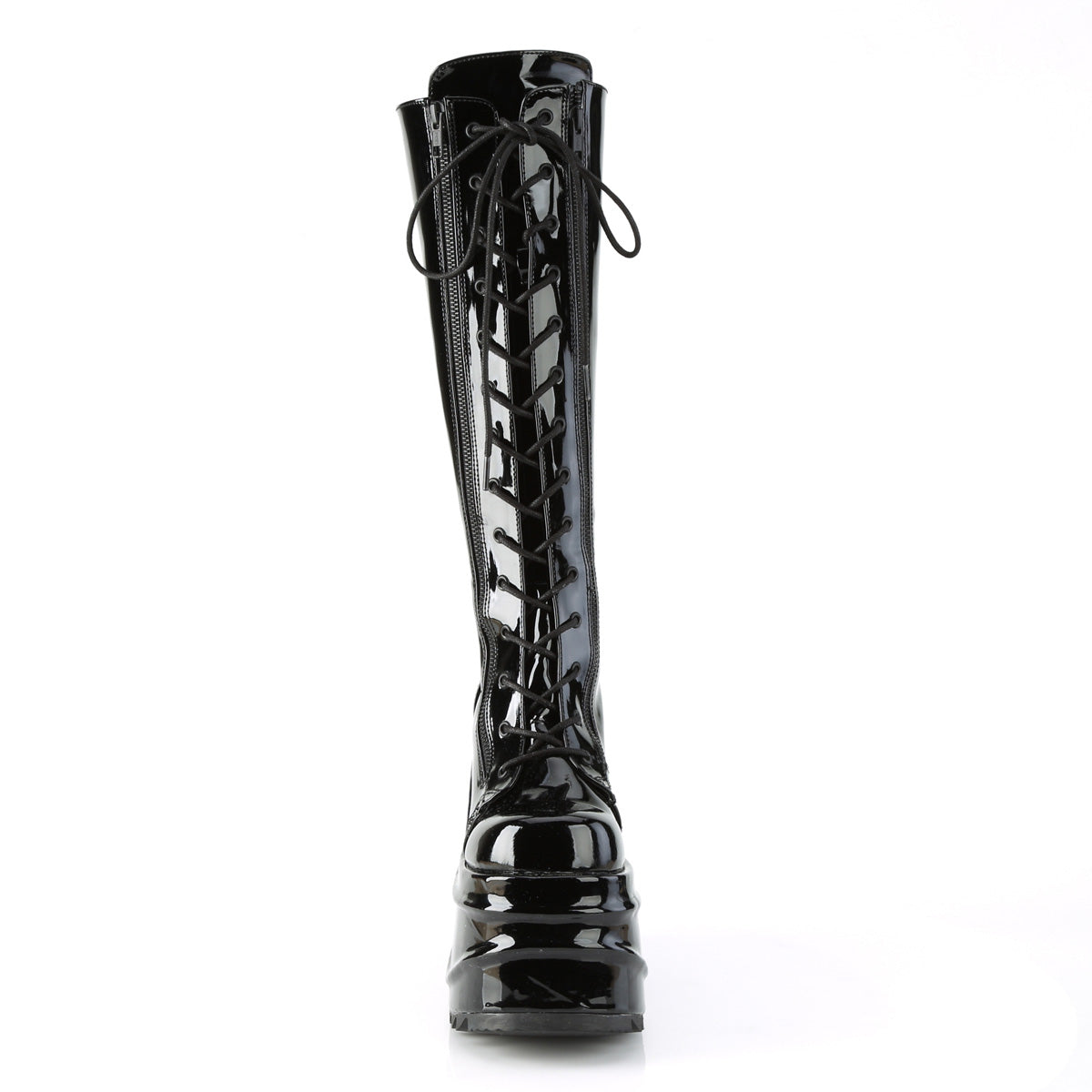 DemoniaCult Womens Boots WAVE-200 Blk Patent