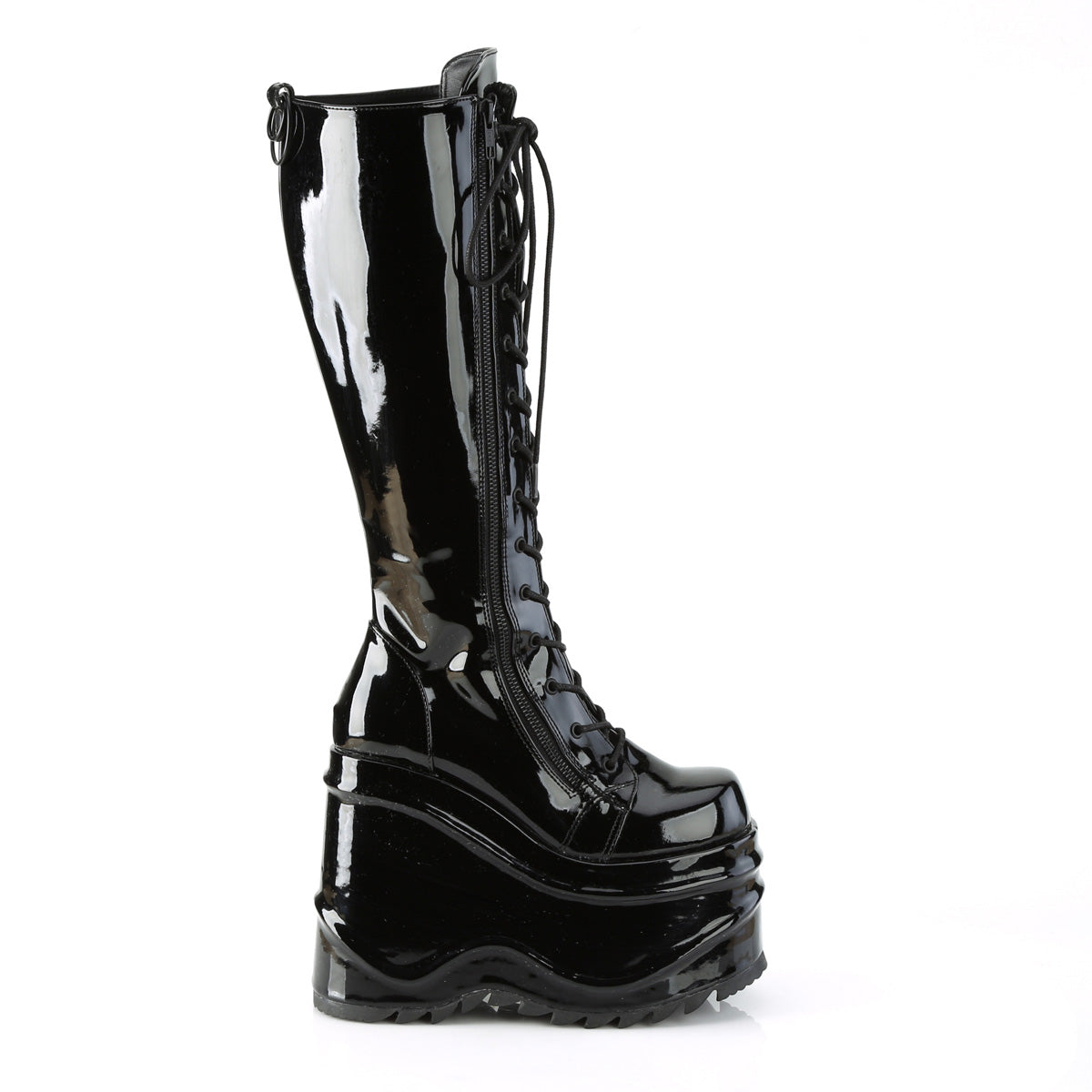 DemoniaCult Womens Boots WAVE-200 Blk Patent