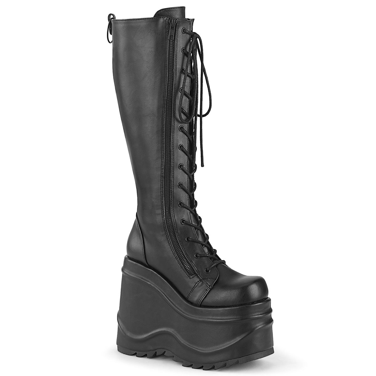 DemoniaCult Womens Boots WAVE-200 Blk Vegan Leather