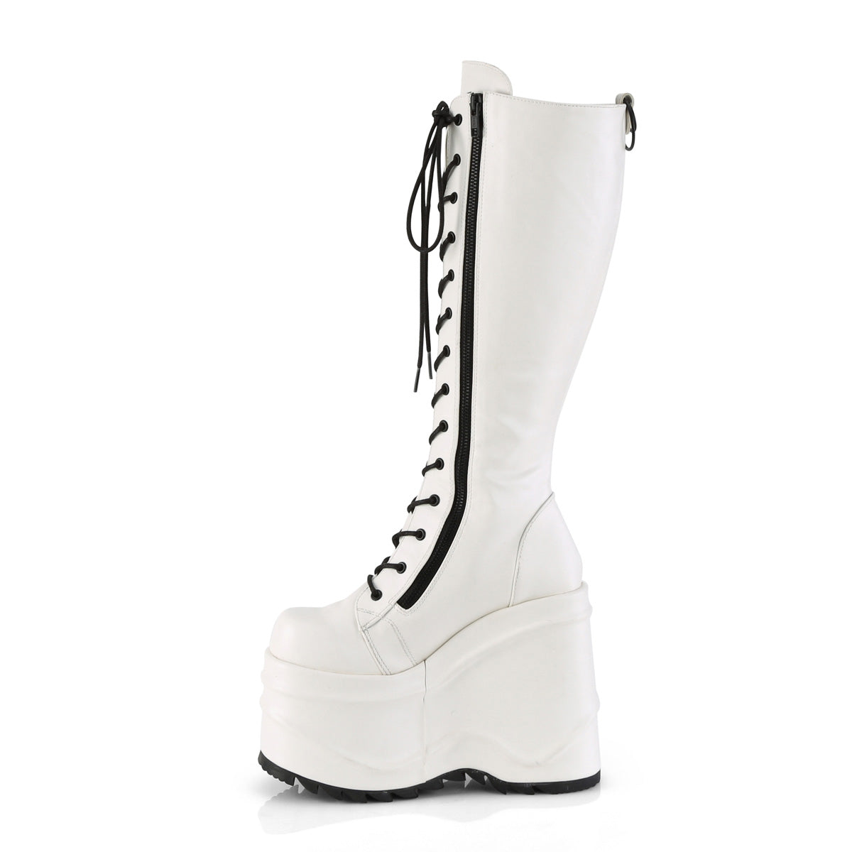 DemoniaCult Womens Boots WAVE-200 Wht Vegan Leather