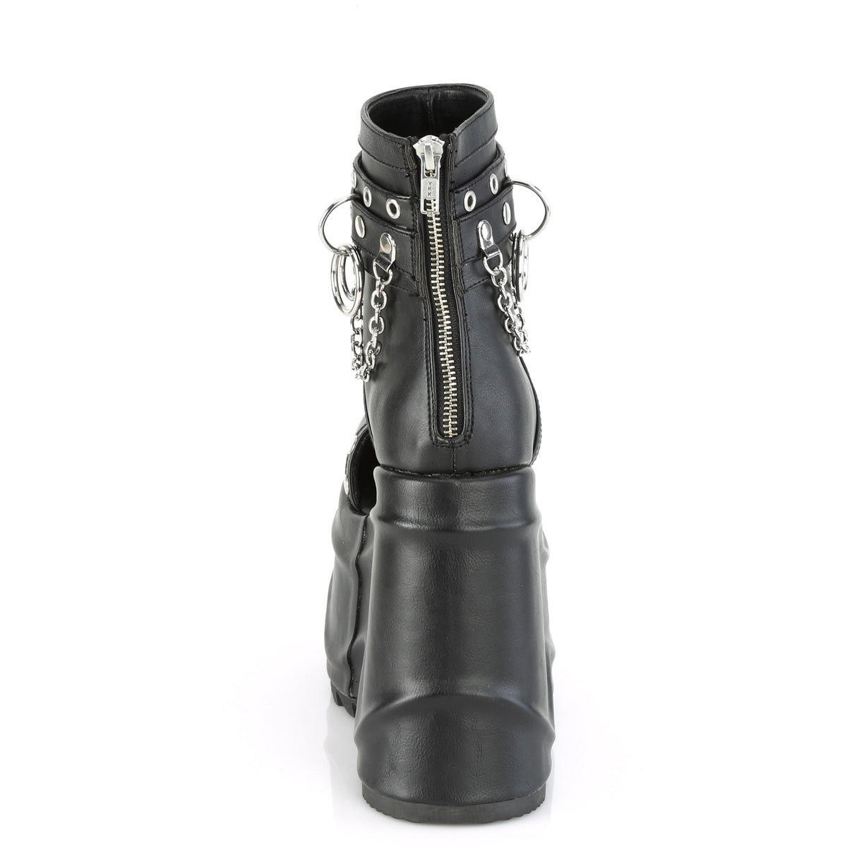DemoniaCult Womens Sandals WAVE-22 Blk Vegan Leather
