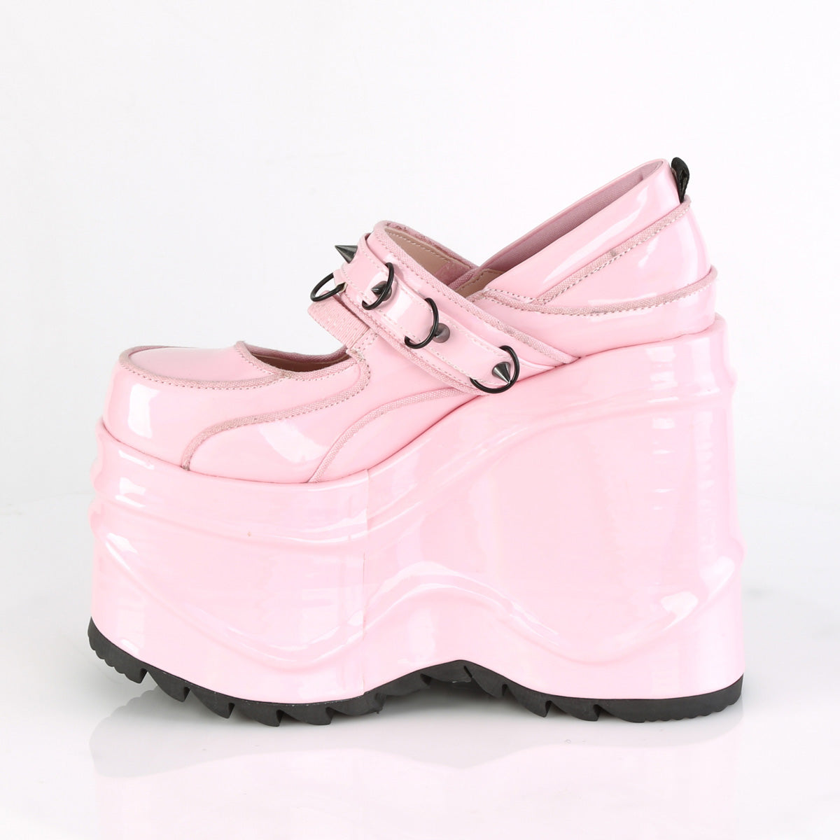DemoniaCult Womens Pumps WAVE-48 B. Pink Hologram Pat