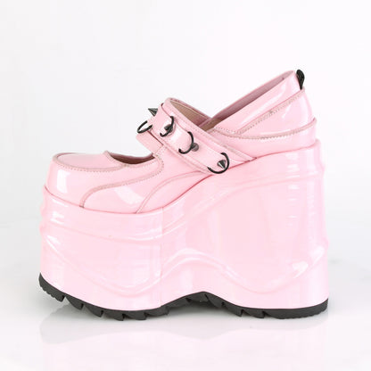 DemoniaCult Womens Pumps WAVE-48 B. Pink Hologram Pat