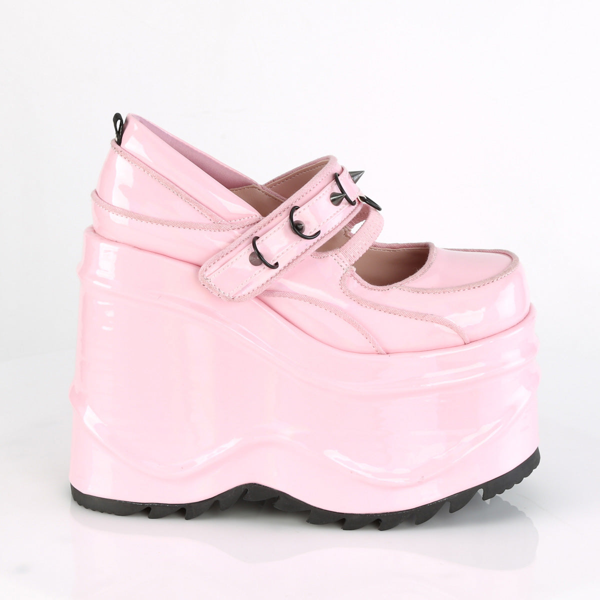 DemoniaCult Womens Pumps WAVE-48 B. Pink Hologram Pat