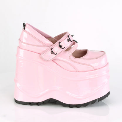 DemoniaCult Womens Pumps WAVE-48 B. Pink Hologram Pat