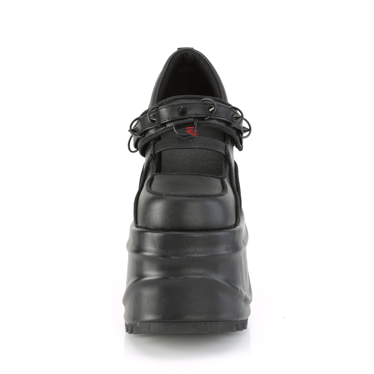 DemoniaCult Womens Pumps WAVE-48 Blk Vegan Leather