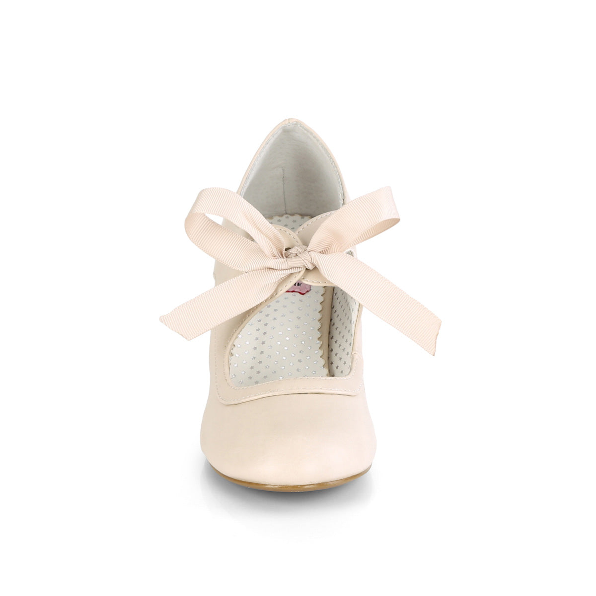 Pin Up Couture Womens Pumps WIGGLE-32 Beige Faux Leather