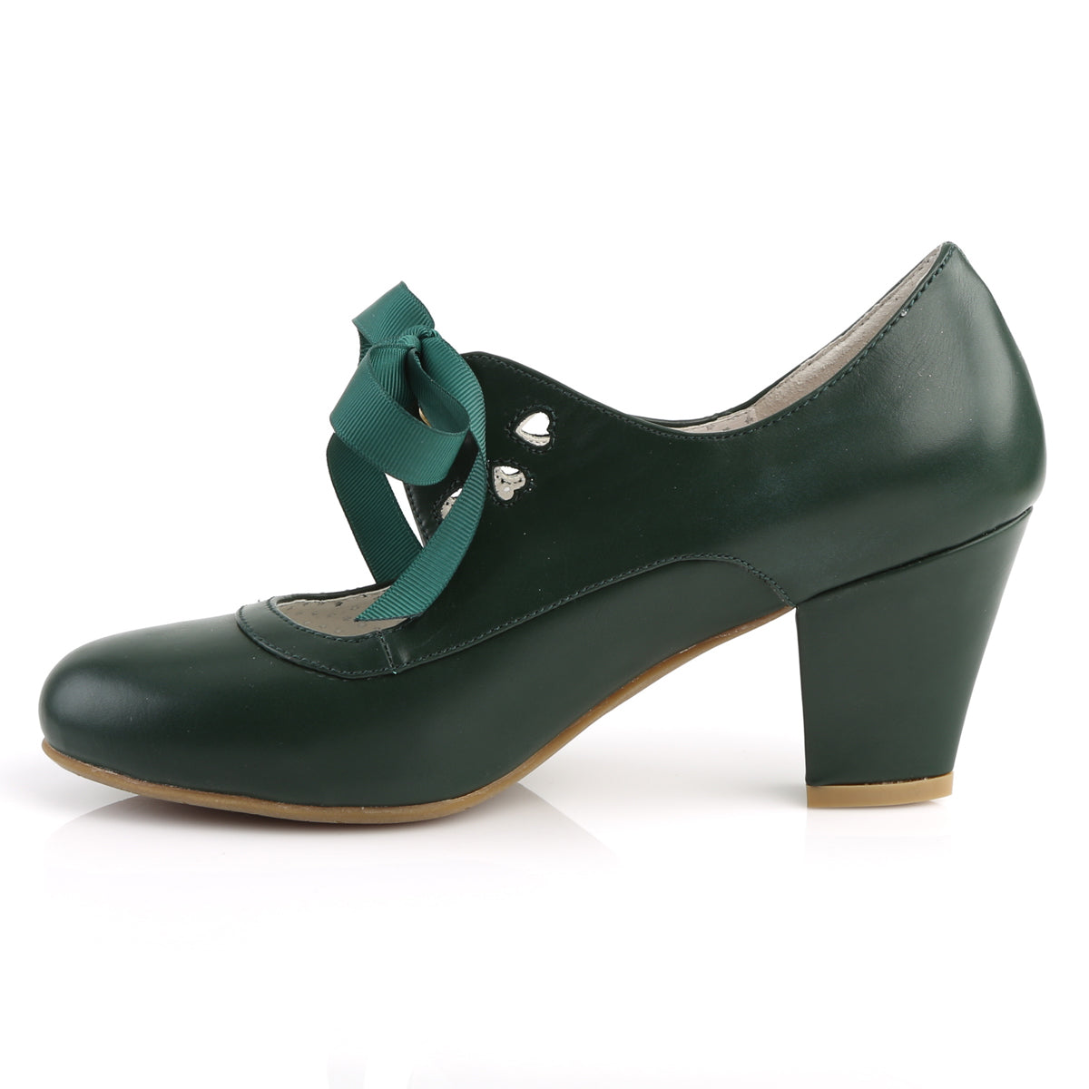 Pin Up Couture Womens Pumps WIGGLE-32 Dark Green Faux Leather