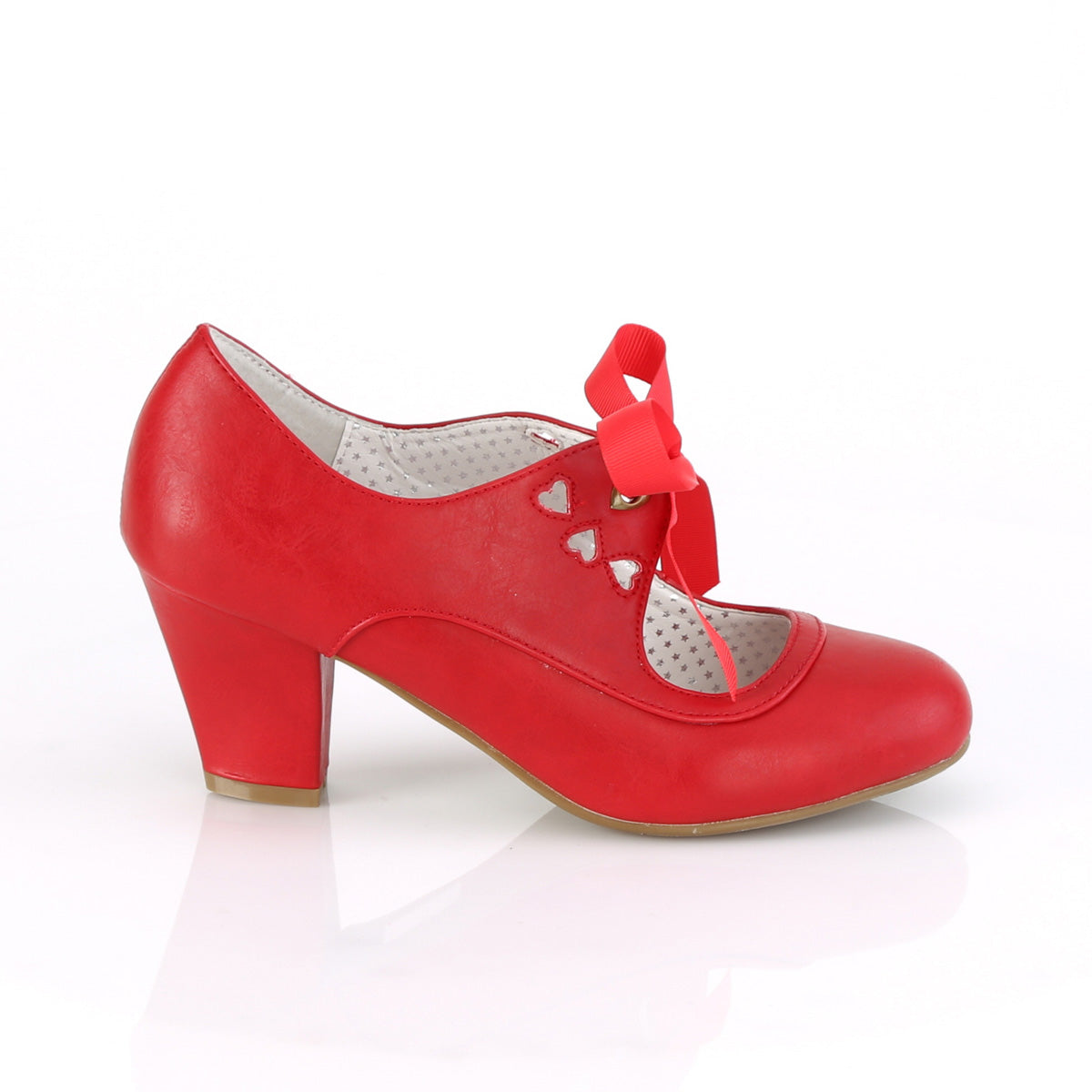 Pin Up Couture Womens Pumps WIGGLE-32 Red Faux Leather