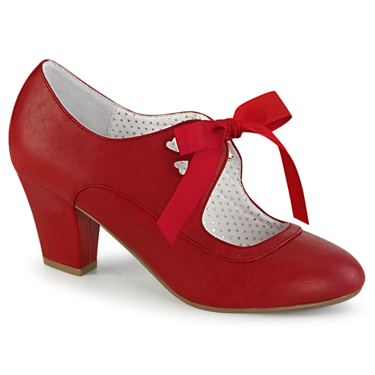 Pin Up Couture Womens Pumps WIGGLE-32 Red Faux Leather
