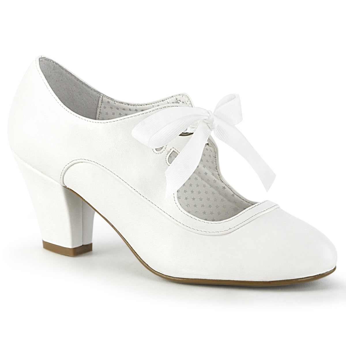 Pin Up Couture  Pumps WIGGLE-32 White Faux Leather