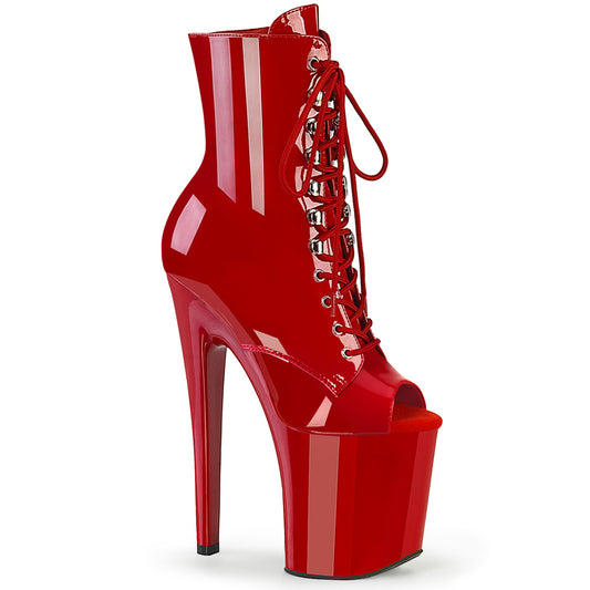 Pleaser Womens Ankle Boots XTREME-1021 Red Pat/Red