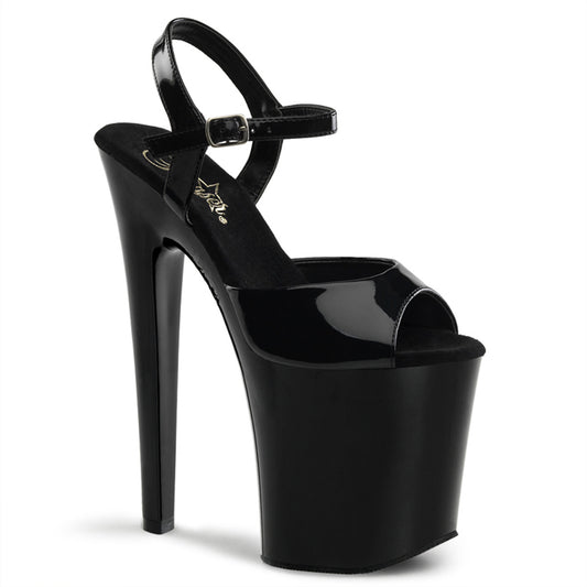 Pleaser Womens Sandals XTREME-809 Blk Pat/Blk