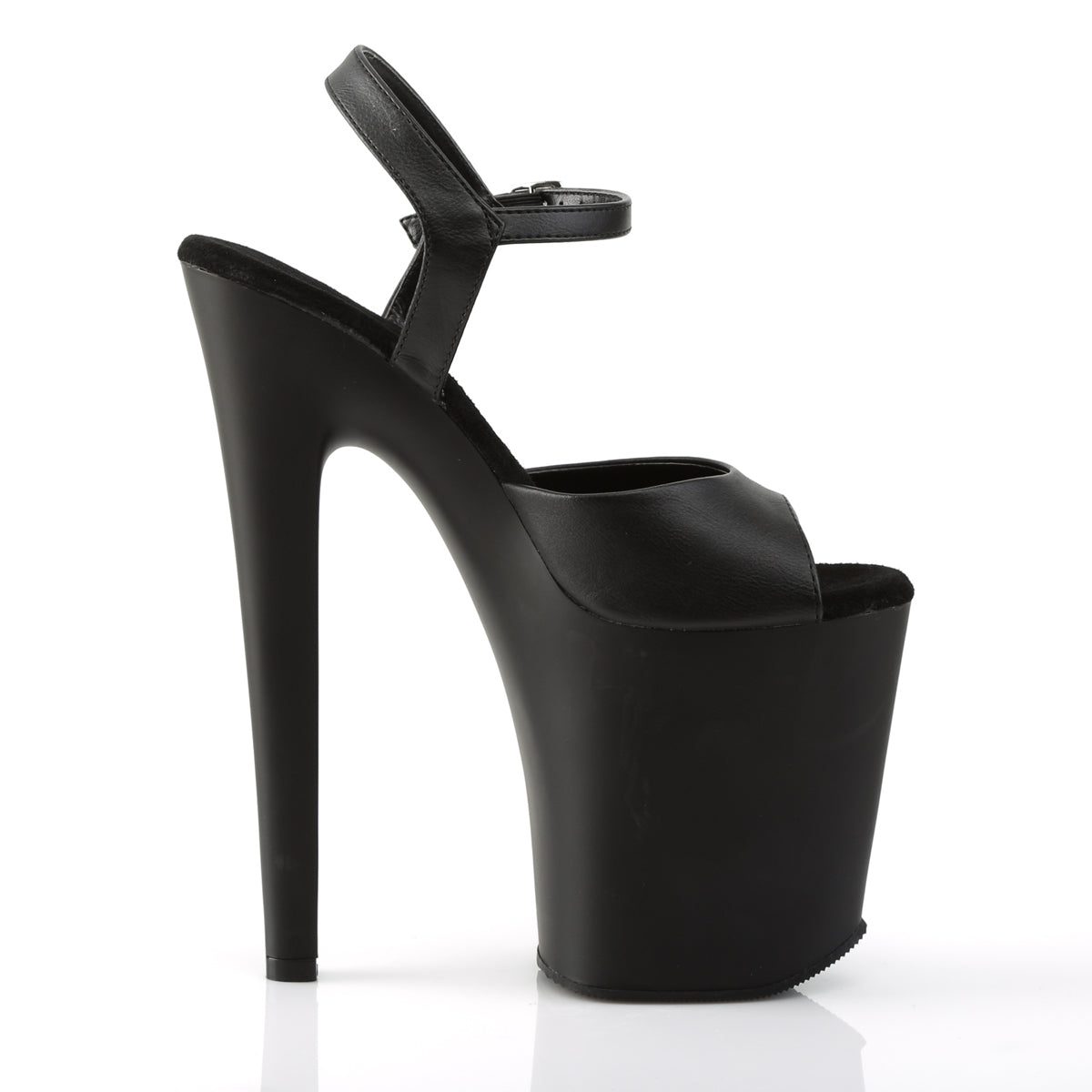 Pleaser Womens Sandals XTREME-809 Blk Faux Leather/Blk Matte