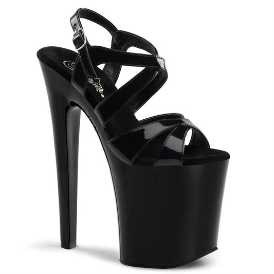 Pleaser Womens Sandals XTREME-872 Blk Pat/Blk