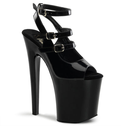 Pleaser Womens Sandals XTREME-873 Blk Pat/Blk