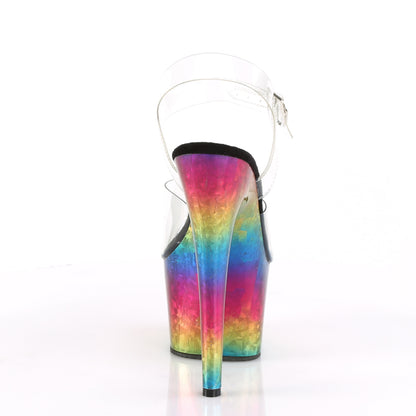 Pleaser   ADORE-708MRB Clr/Metallic Rainbow
