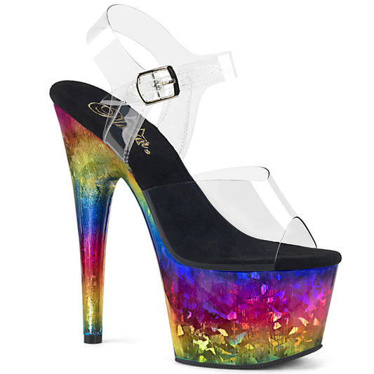 Pleaser   ADORE-708MRB Clr/Metallic Rainbow