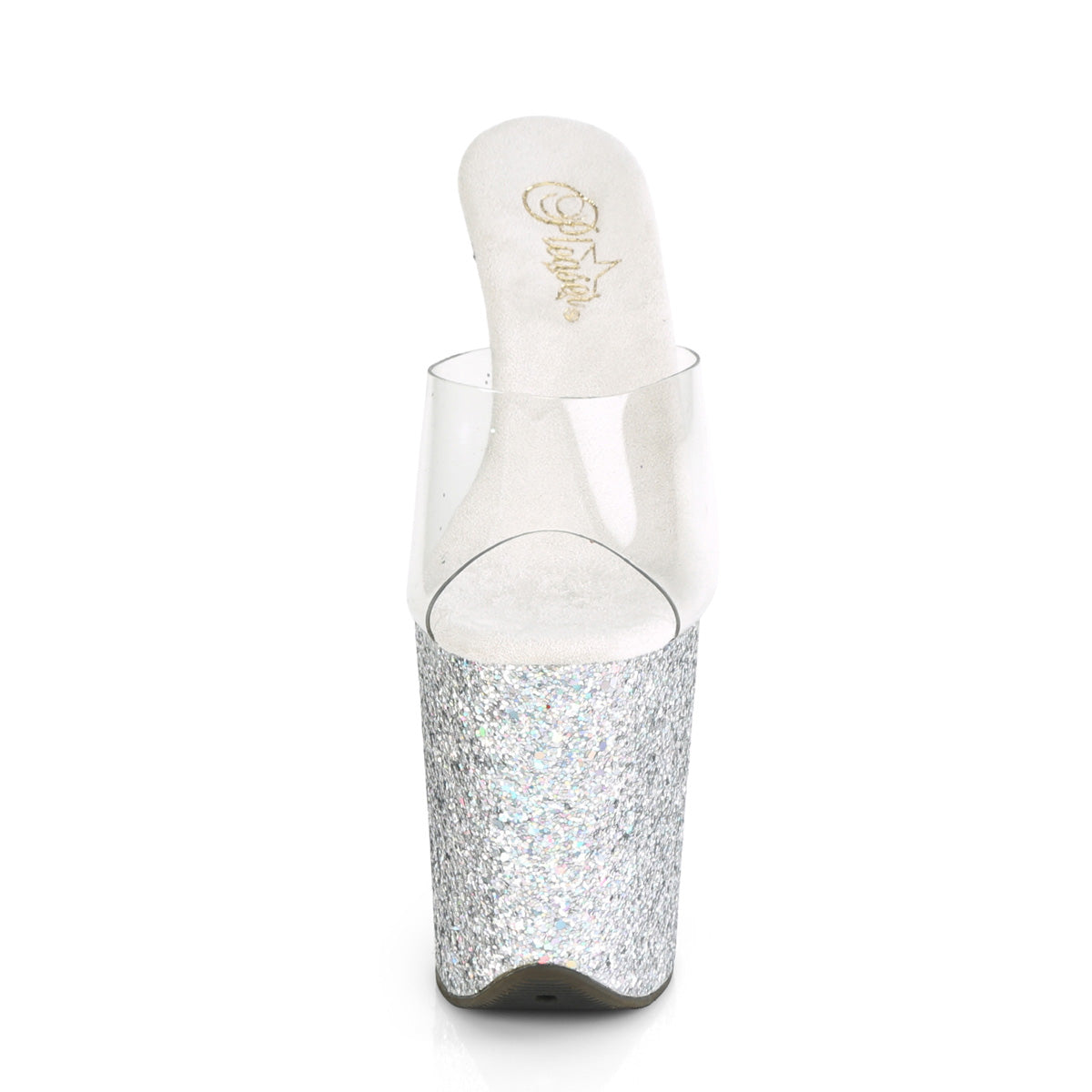 Pleaser Womens  FLAMINGO-801LG Clr/Slv Multi Glitter