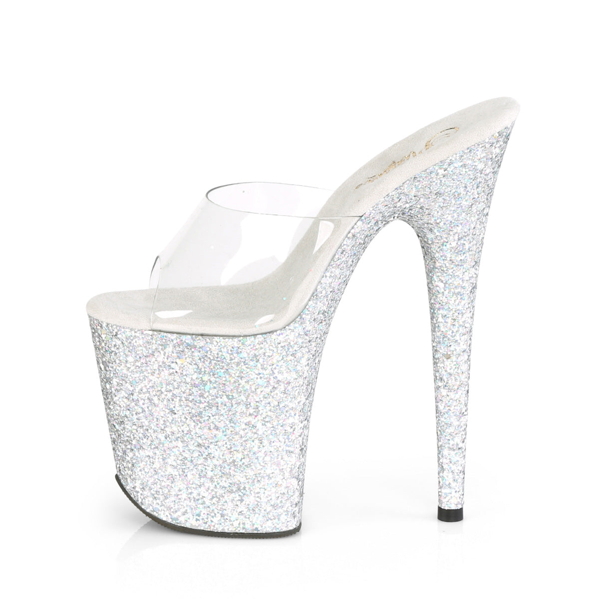 Pleaser Womens  FLAMINGO-801LG Clr/Slv Multi Glitter