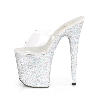 Pleaser Womens  FLAMINGO-801LG Clr/Slv Multi Glitter