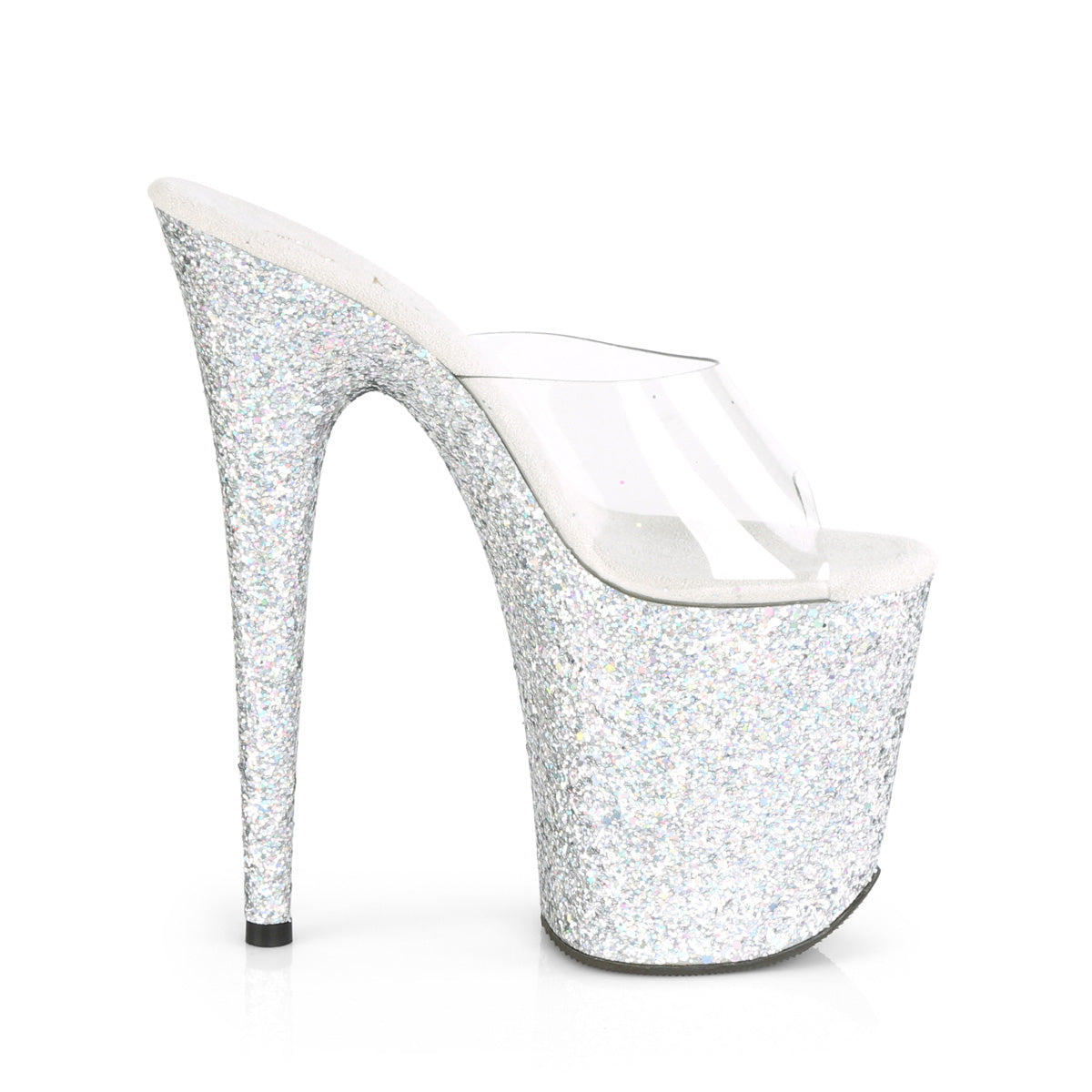 Pleaser Womens  FLAMINGO-801LG Clr/Slv Multi Glitter