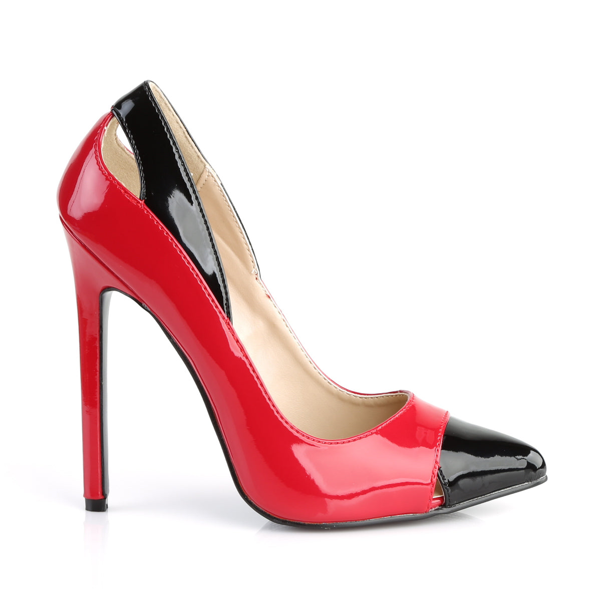 Pleaser Womens  SEXY-22 Red-Blk Pat